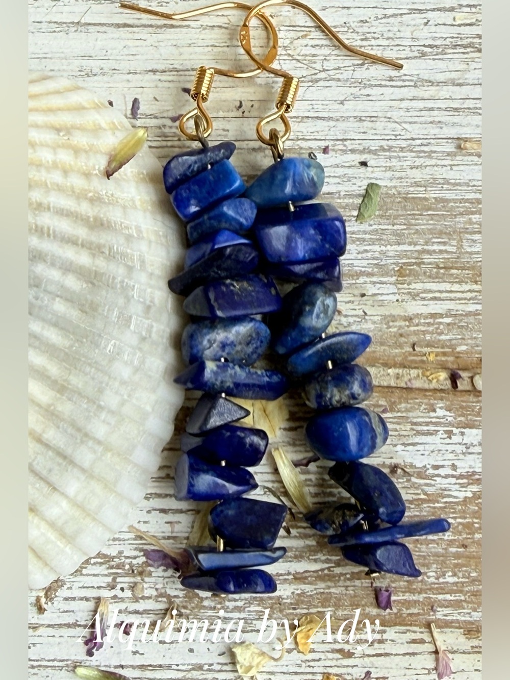 Alquimia Deep Blue lapis lazuli Gemstone Earrings